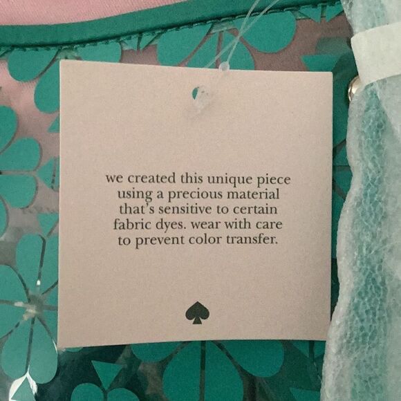 KATE SPADE NWT EXTRA LARGE FIGI GREEN EVERYTHING SEE THROUGH VINYL TOTE HANDBAG - Picture 9 of 10